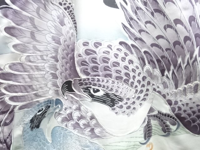 JAPANESE KIMONO / ANTIQUE KIMONO FOR BOYS / SILK / EMBROIDERY / HAWK